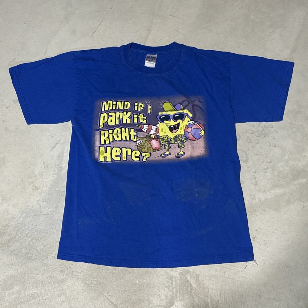 Spongebob Vintage T Shirt Rare SZ L Mind If I Park It Right Here? Graphic